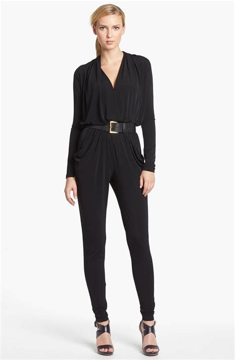 michael kors jumpsuit gold chain|michael kors belted denim jumpsuit.